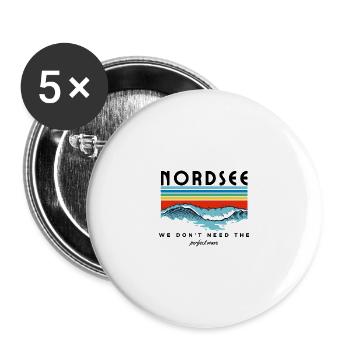 Nordsee - Buttons groß 56 mm (5er Pack) - Weiß - Vorne
