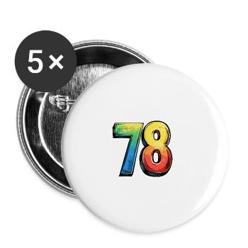 78 Number Comic - Buttons large 2.2''/56 mm (5-pack) - white - Front