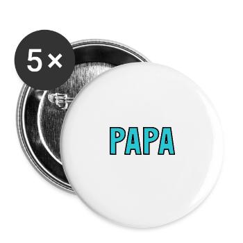 BONNE FÊTE PAPA. PAPA. FÊTE DES PÈRES. PÈRE - Lot de 5 grands badges (56 mm) - blanc - Devant