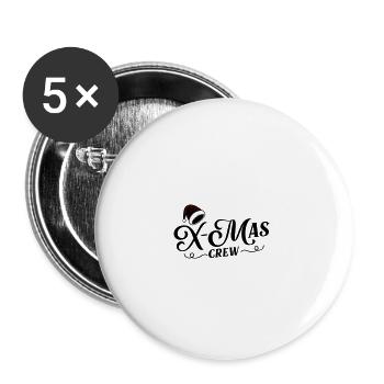 Noël de l’équipage de Noël - Lot de 5 grands badges (56 mm) - blanc - Devant