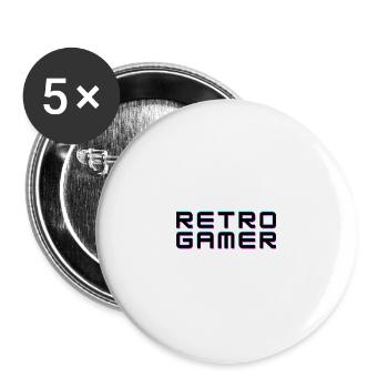 Retro - Buttons groß 56 mm (5er Pack) - Weiß - Vorne