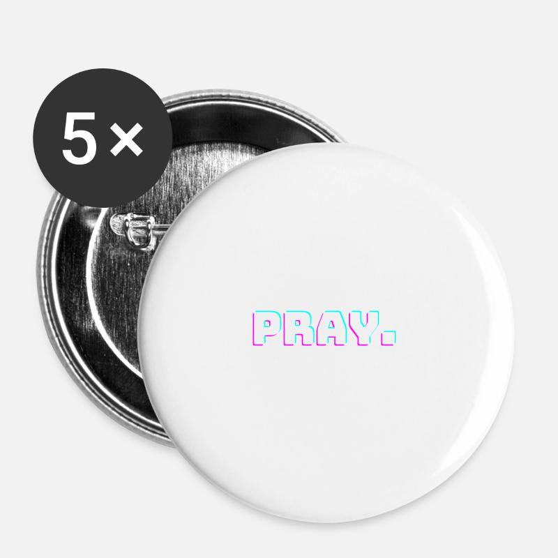 pray ( pray ) - Buttons large 2.2''/56 mm (5-pack) - white