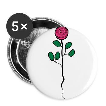rose - Buttons large 2.2''/56 mm (5-pack) - white - Front