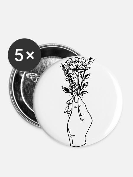 BOUQUET - Buttons groß 56 mm (5er Pack) - Weiß