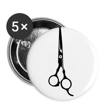 Schere Barber icon - Buttons groß 56 mm (5er Pack) - Weiß - Vorne