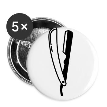 Shave Barber logo icon - Buttons large 2.2''/56 mm (5-pack) - white - Front