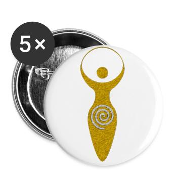 Spiritual Symbol - Goddess Of Earth Gaya 1 - Buttons groß 56 mm (5er Pack) - Weiß - Vorne