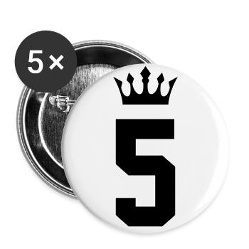 5 Number crown - Buttons large 2.2''/56 mm (5-pack) - white - Front