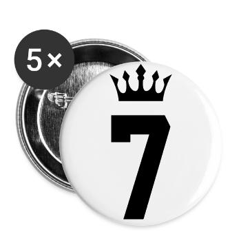 7 couronnes nombre - Lot de 5 grands badges (56 mm) - blanc - Devant