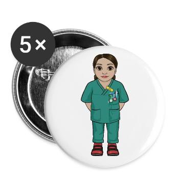 Uskan Leila - Lot de 5 grands badges (56 mm) - blanc - Devant