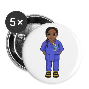 Uskan Tanya - Lot de 5 grands badges (56 mm) - blanc - Devant