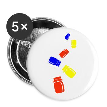 Abeille symbole miel - Lot de 5 grands badges (56 mm) - blanc - Devant