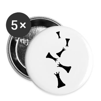 Chess piece queen - Buttons large 2.2''/56 mm (5-pack) - white - Front