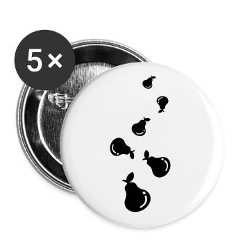 Fruit de la poire - Lot de 5 grands badges (56 mm) - blanc - Devant