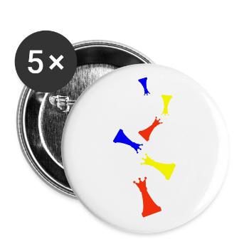 Chess piece queen - Buttons large 2.2''/56 mm (5-pack) - white - Front
