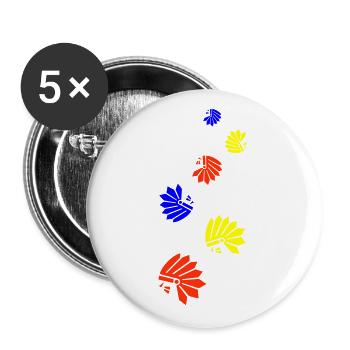 Indian head symbol - Buttons large 2.2''/56 mm (5-pack) - white - Front