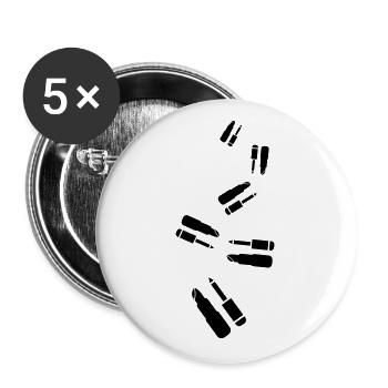 Make Up Cosmetics Icon - Buttons large 2.2''/56 mm (5-pack) - white - Front
