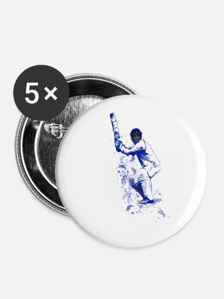 CRICKET - BATSMAN - Buttons groß 56 mm (5er Pack) - Weiß