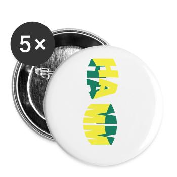 Hamm Germany City Skyline Font Colorful - Buttons large 2.2''/56 mm (5-pack) - white - Front