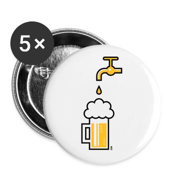 Beer Mug & Tap (Keg Beer / Draught Beer / 2C) - Buttons large 2.2''/56 mm (5-pack) - white - Front