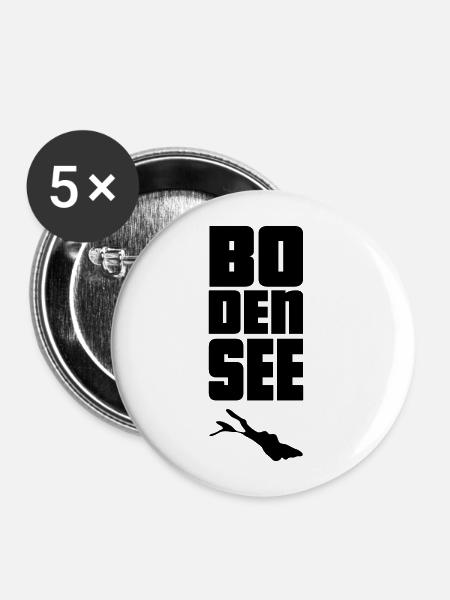 Bodensee - Buttons groß 56 mm (5er Pack) - Weiß