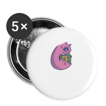 Pig Pig PigLet Sow Pigs Gift - Buttons large 2.2''/56 mm (5-pack) - white - Front