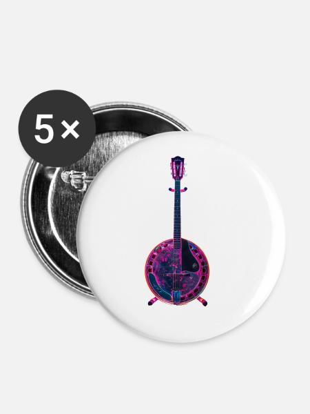 Banjo - Buttons groß 56 mm (5er Pack) - Weiß