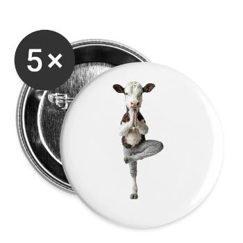 Kuh - Buttons groß 56 mm (5er Pack) - Weiß - Vorne