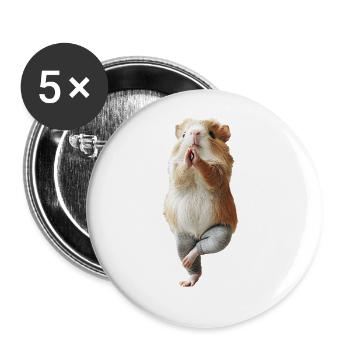 Meerschweinchen - Buttons groß 56 mm (5er Pack) - Weiß - Vorne