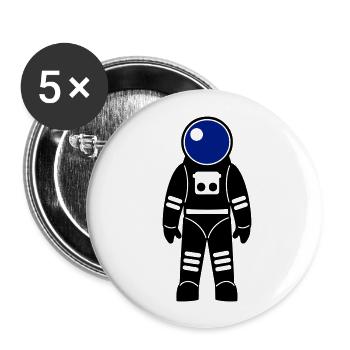Astronaut - Buttons large 2.2''/56 mm (5-pack) - white - Front