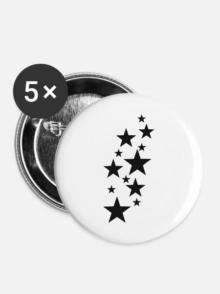 Weihnachtssterne Sterne Sternschnuppe - Buttons groß 56 mm (5er Pack) - Weiß