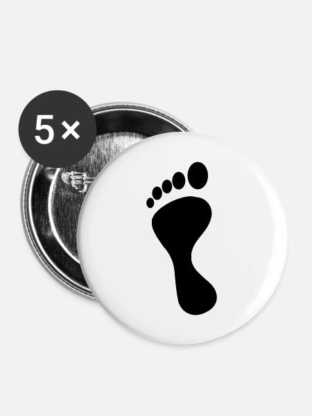 linker fuß - Buttons groß 56 mm (5er Pack) - Weiß