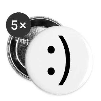 smile :) - Buttons groß 56 mm (5er Pack) - Weiß - Vorne
