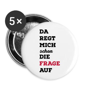 lustig - Buttons groß 56 mm (5er Pack) - Weiß - Vorne