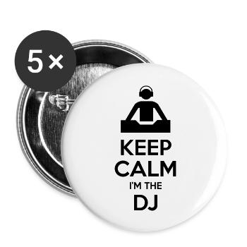 Keep calm I'm the DJ - Lot de 5 grands badges (56 mm) - blanc - Devant