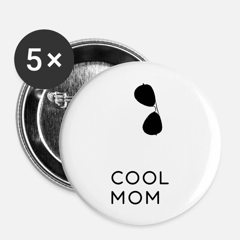Cool Mom - Vater und Sohn Partnerlook Shirts - Buttons large 2.2''/56 mm (5-pack) - white