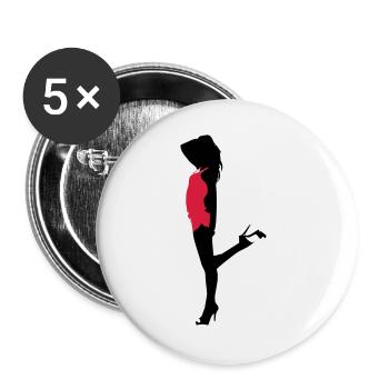 Sexy Girl - Buttons groß 56 mm (5er Pack) - Weiß - Vorne