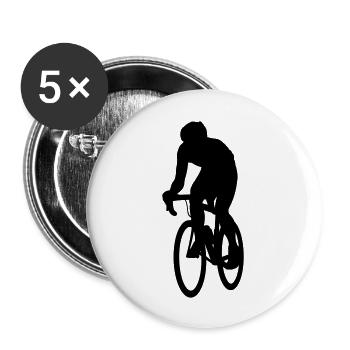 Rennrad - Buttons groß 56 mm (5er Pack) - Weiß - Vorne