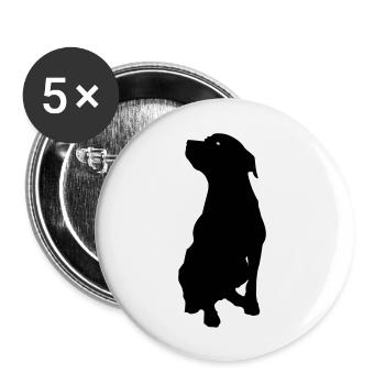 Chien - Lot de 5 grands badges (56 mm) - blanc - Devant