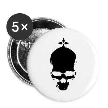 ermine skull dead death skull head - Buttons large 2.2''/56 mm (5-pack) - white - Front