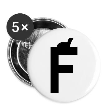 F furet/fouine - Lot de 5 grands badges (56 mm) - blanc - Devant