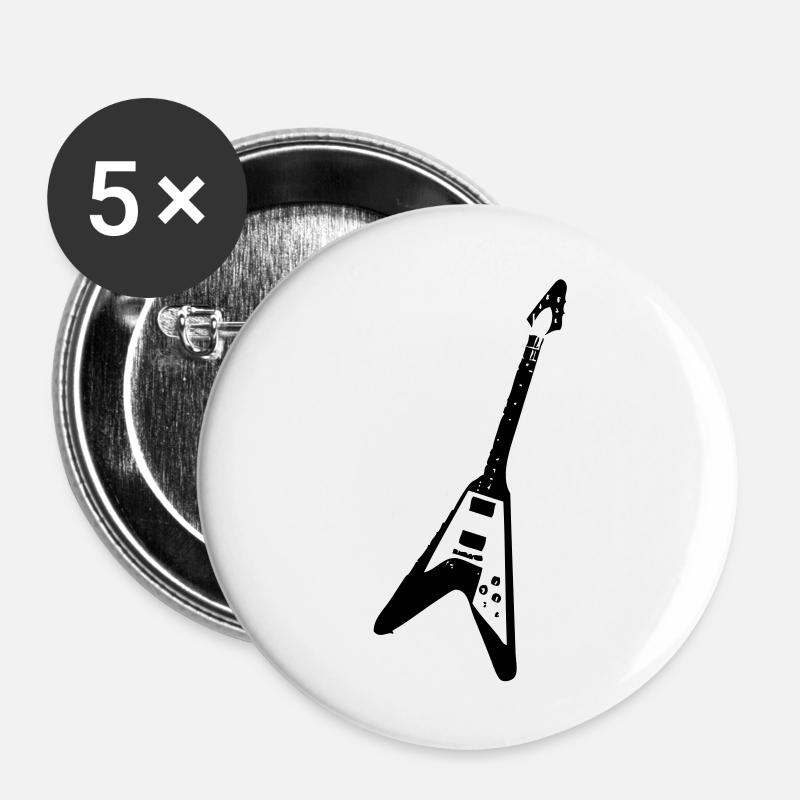 Flying V Guitar - Buttons large 2.2''/56 mm (5-pack) - white