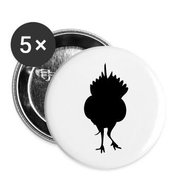 guineafowl pintade1 - Lot de 5 grands badges (56 mm) - blanc - Devant