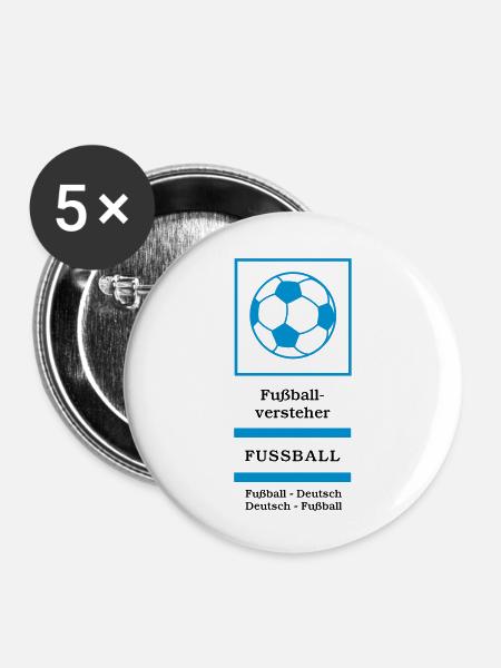 Football understanders - Buttons large 2.2''/56 mm (5-pack) - white