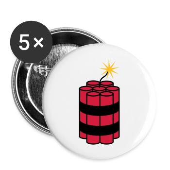lit tnt dynamite explode explosion spre - Buttons large 2.2''/56 mm (5-pack) - white - Front