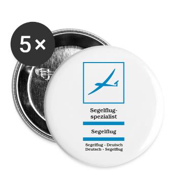 Segelflugspezialist - Buttons groß 56 mm (5er Pack) - Weiß - Vorne