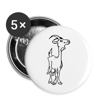 Ziegen Kitz - Buttons groß 56 mm (5er Pack) - Weiß - Vorne