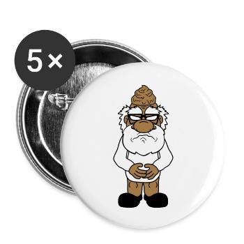 scheisse kacke sauer boese veraergert kot haufen h - Buttons groß 56 mm (5er Pack) - Weiß - Vorne