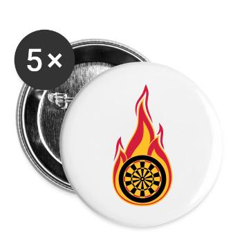 fire target burn flames hot association log - Buttons large 2.2''/56 mm (5-pack) - white - Front