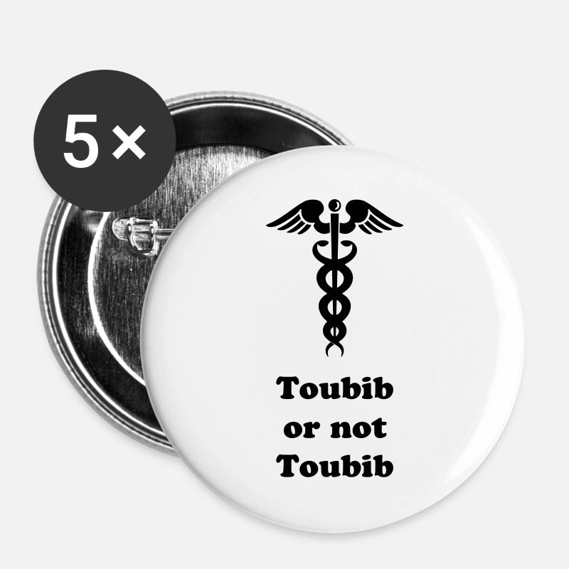 Doktor Arzt oder nicht? - Buttons groß 56 mm (5er Pack) - Weiß